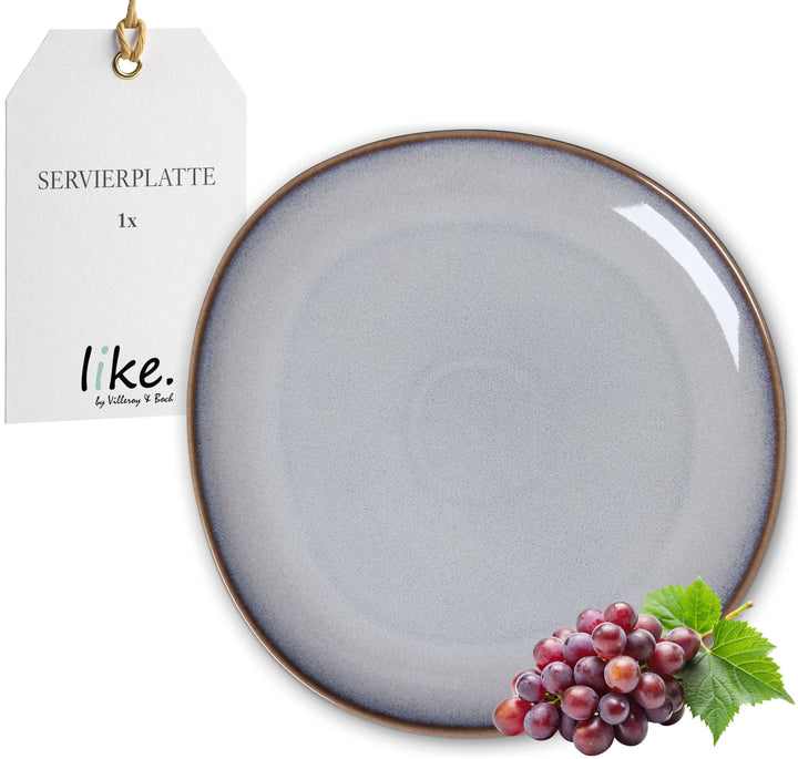 like. by Villeroy & Boch – Lave beige Servierplatte 32x31,5x3 cm, Servierplatte beige, Steingut, mik