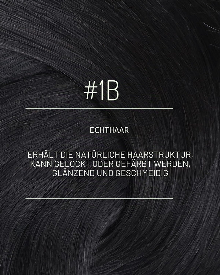RUNATURE Haarverlängerung Echthaar Clip Schwarz 45cm 3 Stück Naturliches Haar Extensions Seamless #1