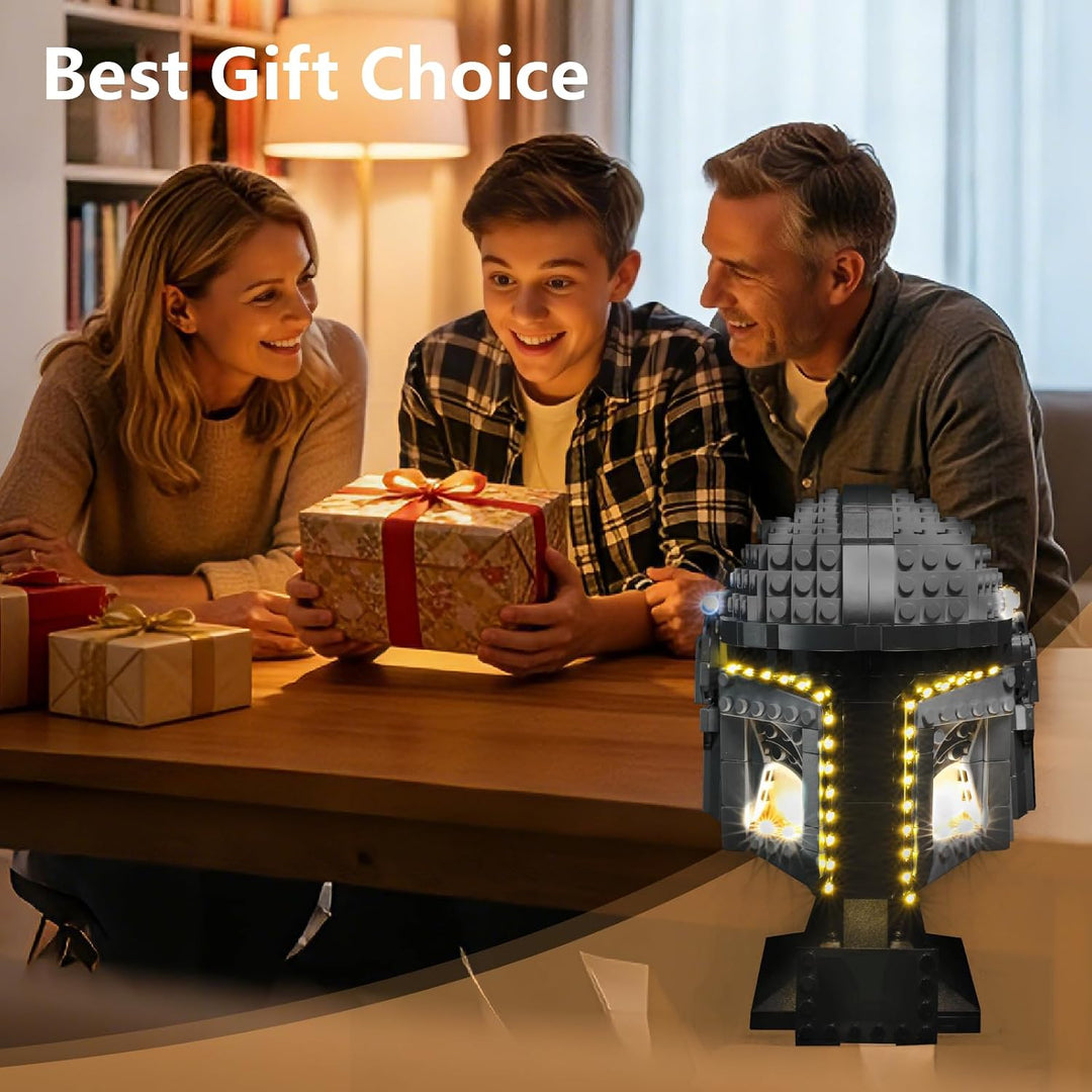 LED Lichtset kompatibel mit LEGO 75328 Star Wars Der Mandalorianer Helm – Beleuchtungsset für Helm-M
