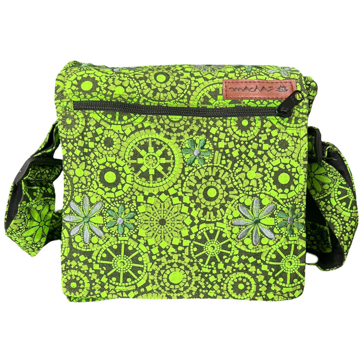 Damen Baumwolle Umhängetasche Indische Ethno Stil Boho Maliprint Tasche Baumwolle satche l mit Klapp