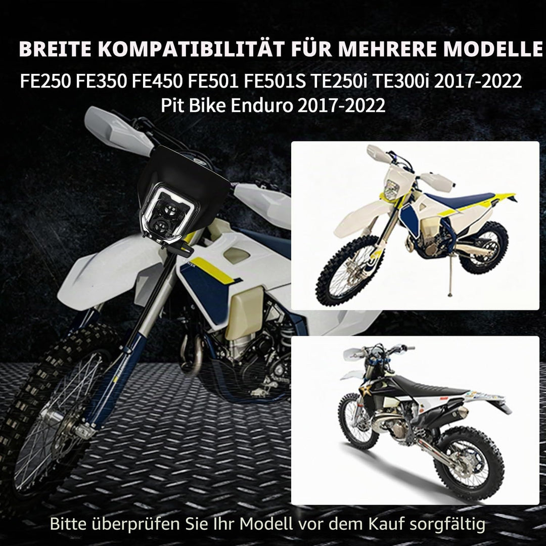 JFG RACING Lichtmaske Motorrad Universal Scheinwerfer Motorrad Scheinwerfer für Pit Dirt Bike Enduro