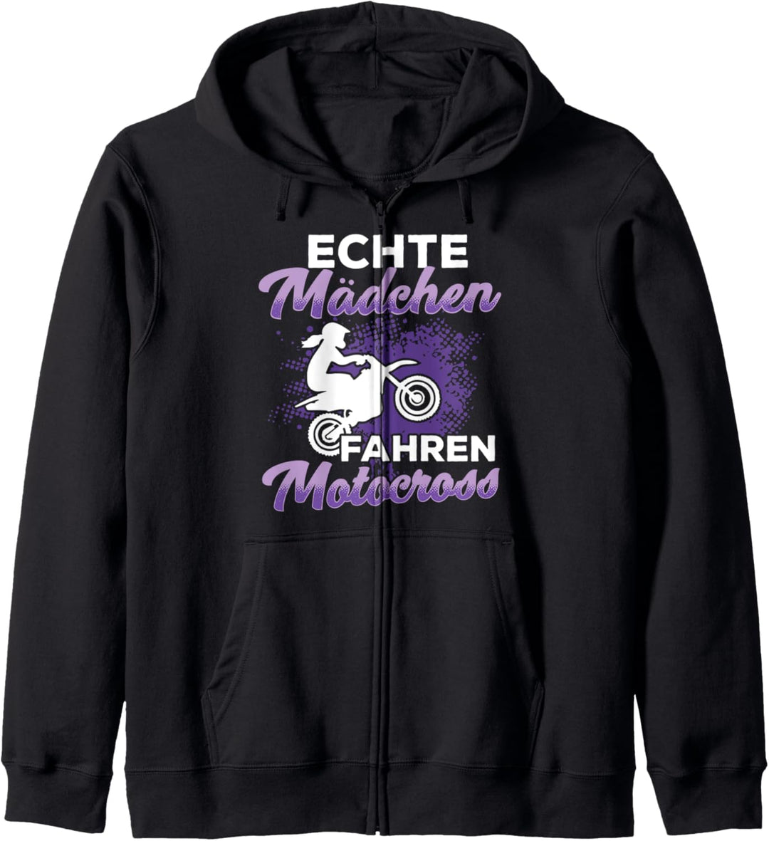 Echte Mädchen fahren Motocross Dirtbike Offroad Motorrad Kapuzenjacke
