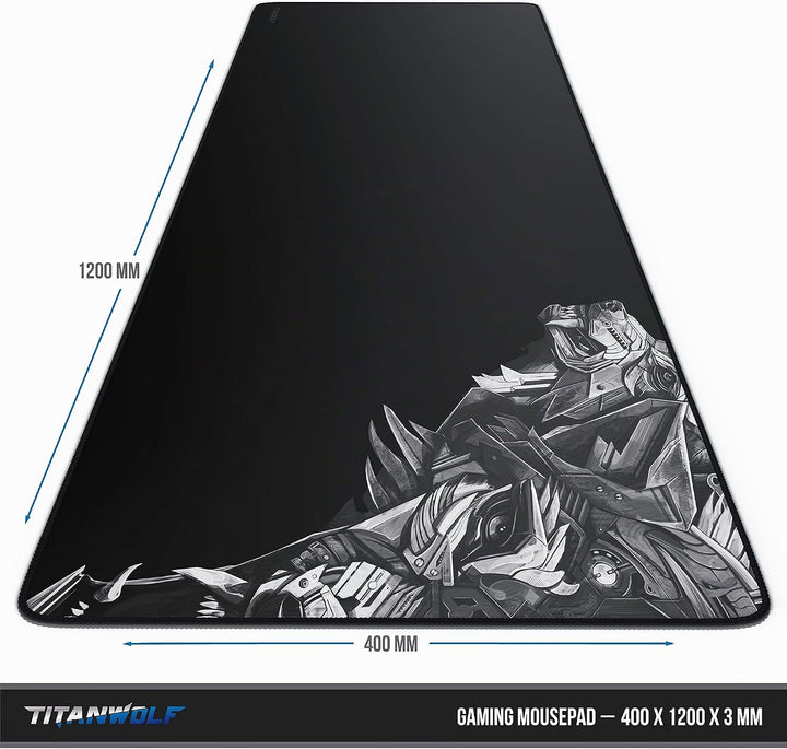 TITANWOLF - Übergrösse Mauspad Gaming Titanwolf 1200x400mm - XXXL Mousepad gross mit Motiv - Tischun