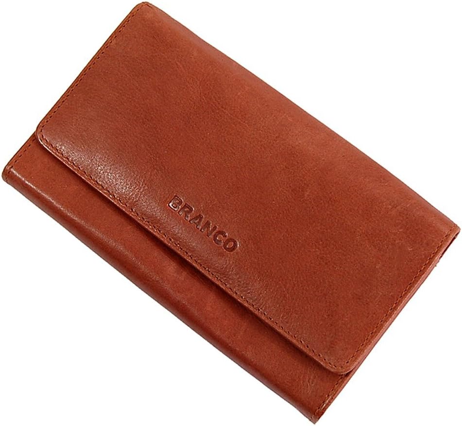 GoBago Branco Damen Leder Geldbörse 17 cm lang, Portemonnaie aus Rindleder 6 Farben, Geldbeutel mit