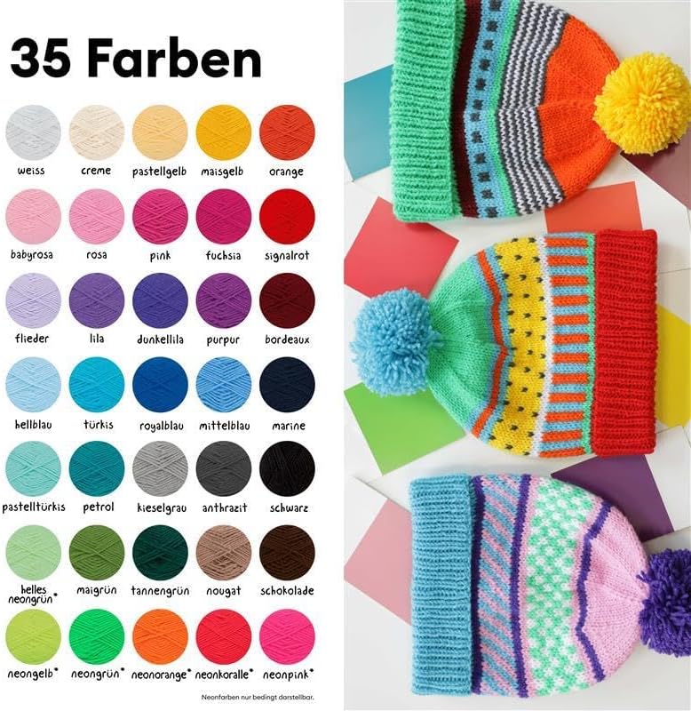 Gründl Wolle Lisa Premium Uni Fuchsia - 10 x 50g - Strickgarn - Häkelgarn - 100% Polyacryl - Superwe