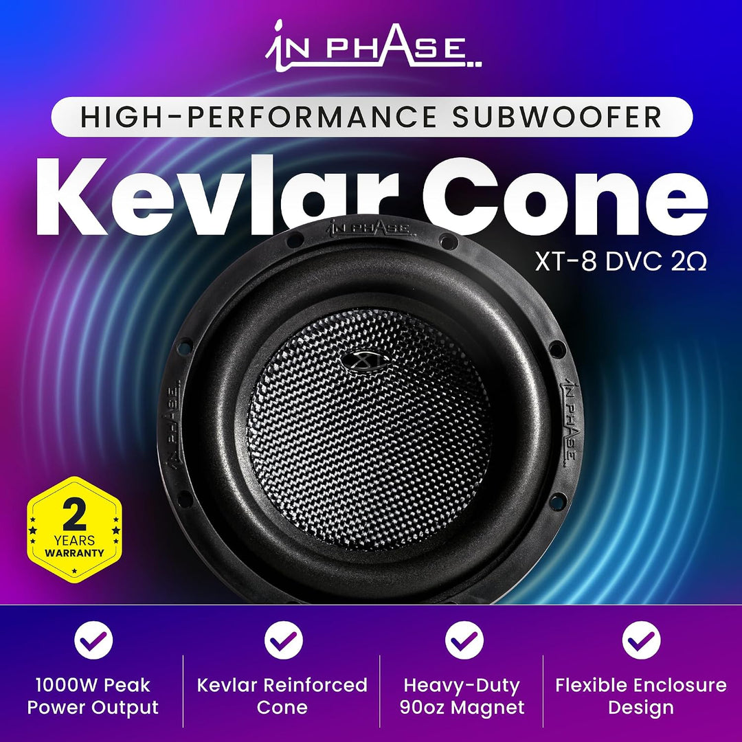 In Phase XT - 8 20.32 cm 1000W Peak Power Subwoofer XT-8, XT-8
