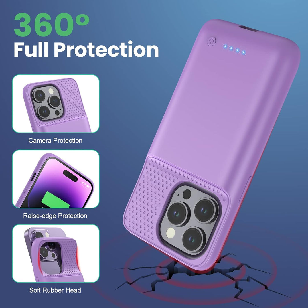 Feob Akkuhülle für iPhone 14 Pro,【2023 Neueste】7200mAh Smart Battery Case Zusatzakku Ladehülle Tragb