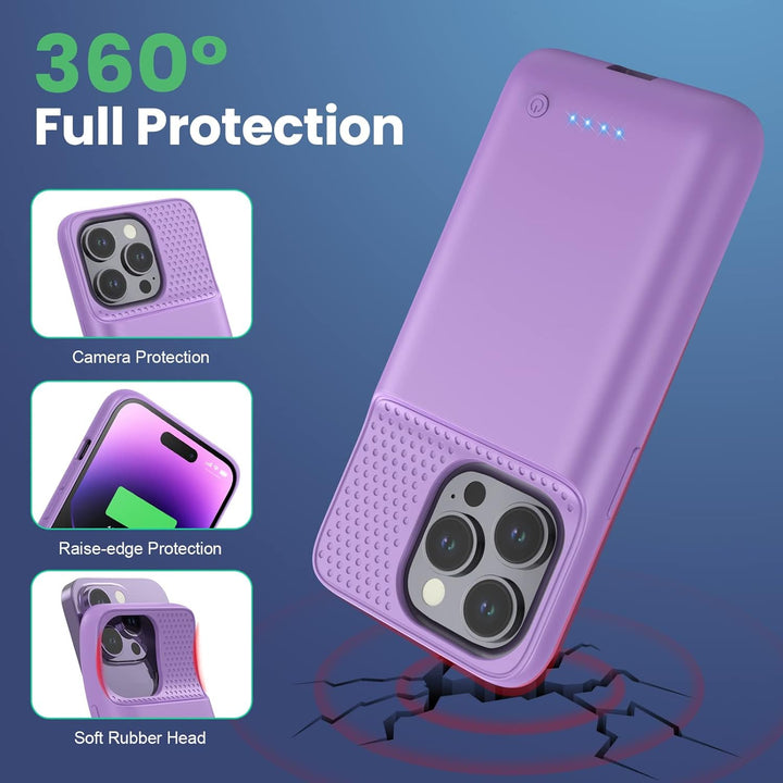 Feob Akkuhülle für iPhone 14 Pro,【2023 Neueste】7200mAh Smart Battery Case Zusatzakku Ladehülle Tragb