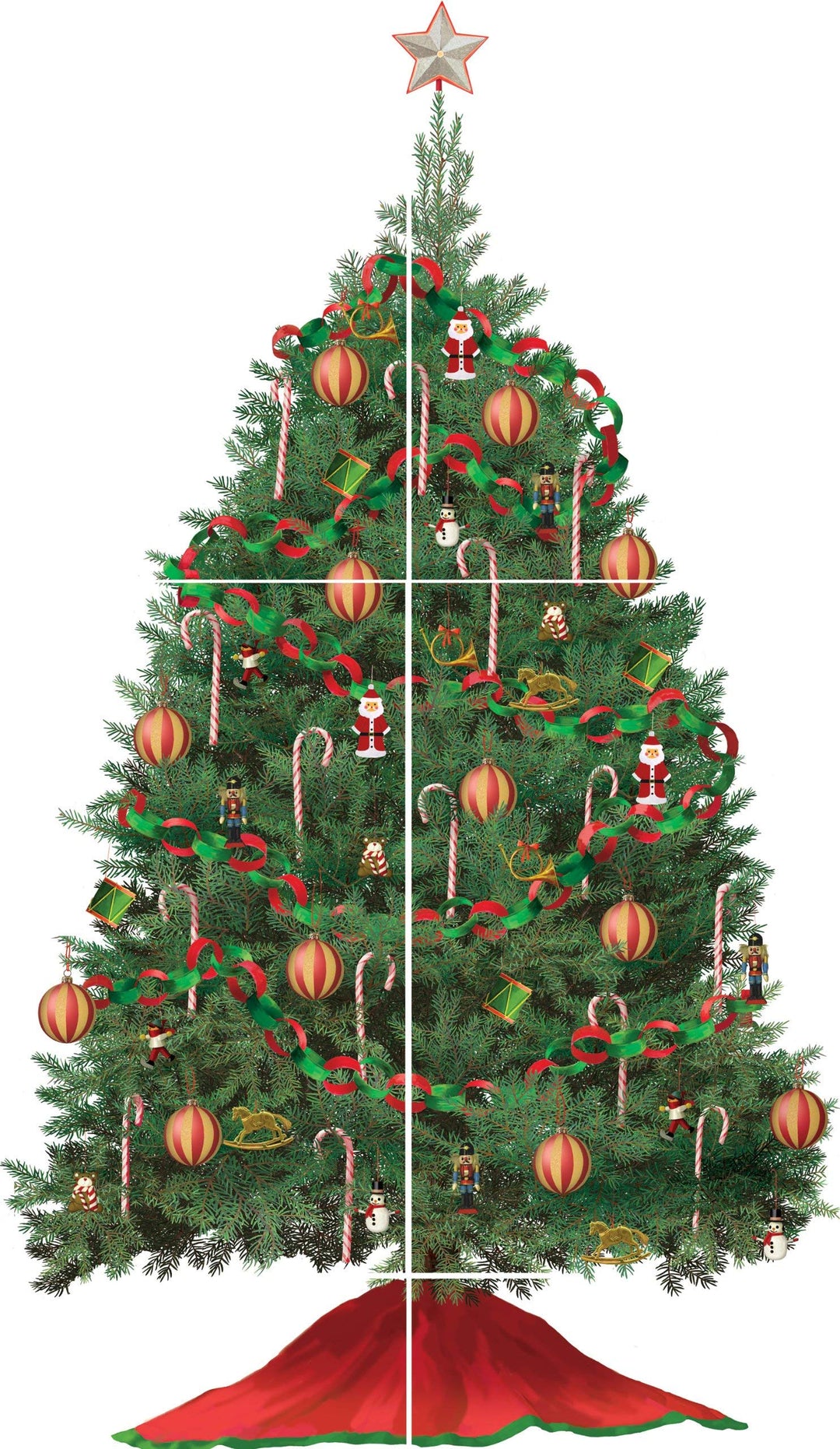 RoomMates Wandsticker Children'einen Tannenbaum s, Mehrfarbig, Farbe