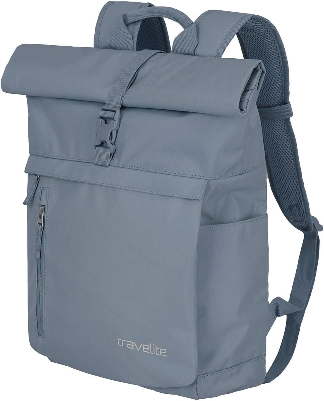 Travelite Handgepäck Rucksack, Laptop Rucksack 15,6 Zoll, BASICS, Reiserucksack Rolltop Funktion, 60