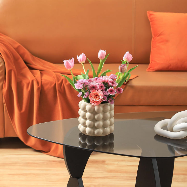 YANWE1 Bubble Vase Kleine Vase Weiss Keramik Vase Boho Vase Keramik Blumenvase Vase für Dekor Dekora