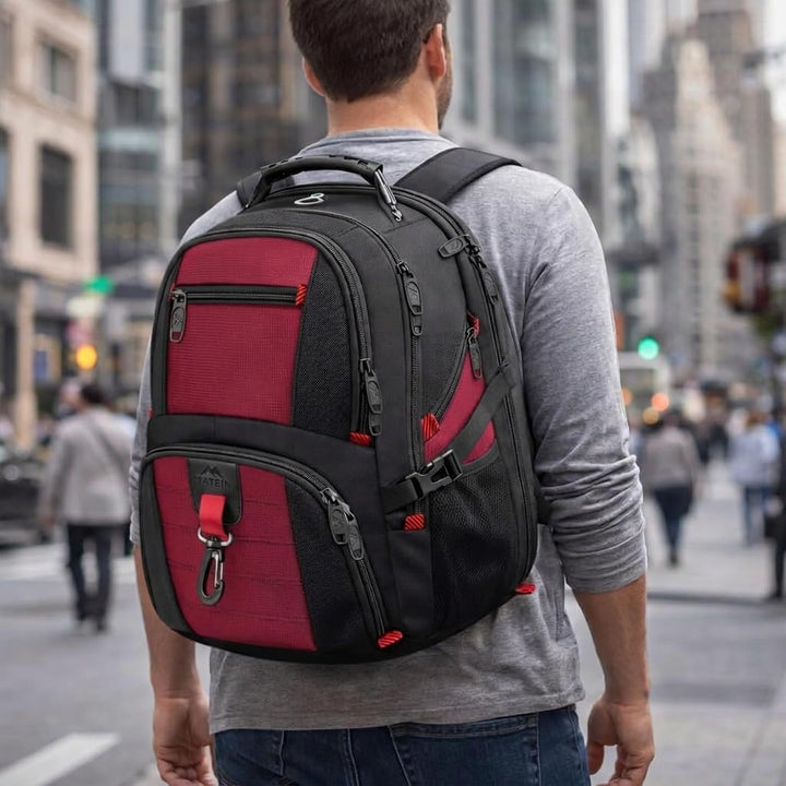 MATEIN Gross Laptop Rucksack Herren 17 Zoll, 17,3 Zoll Arbeit Wasserdicht Backpack Laptoptasche Reis