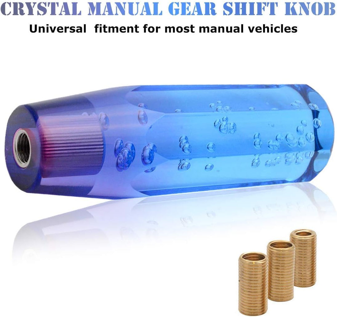 Maso Auto Stick Schaltknauf Universal Speed Gear Shifter Aluminium Kristall Blau + Lila (20 cm) Blau