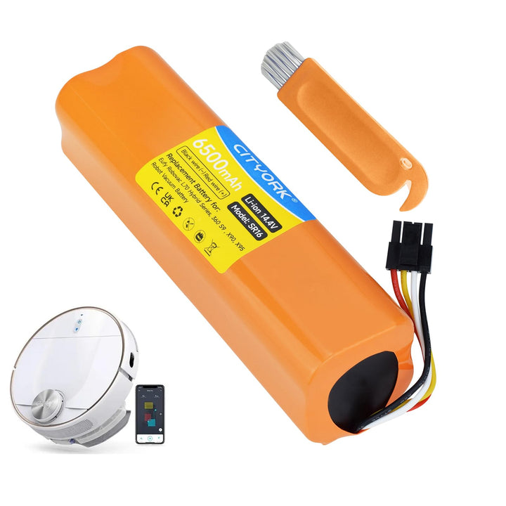 CITYORK Li-ion 14,4 V 6500mAh Akku für Eufy Robovac L70 Hybrid, T2190, T2190G21 /INR18650M26-4S2P, B