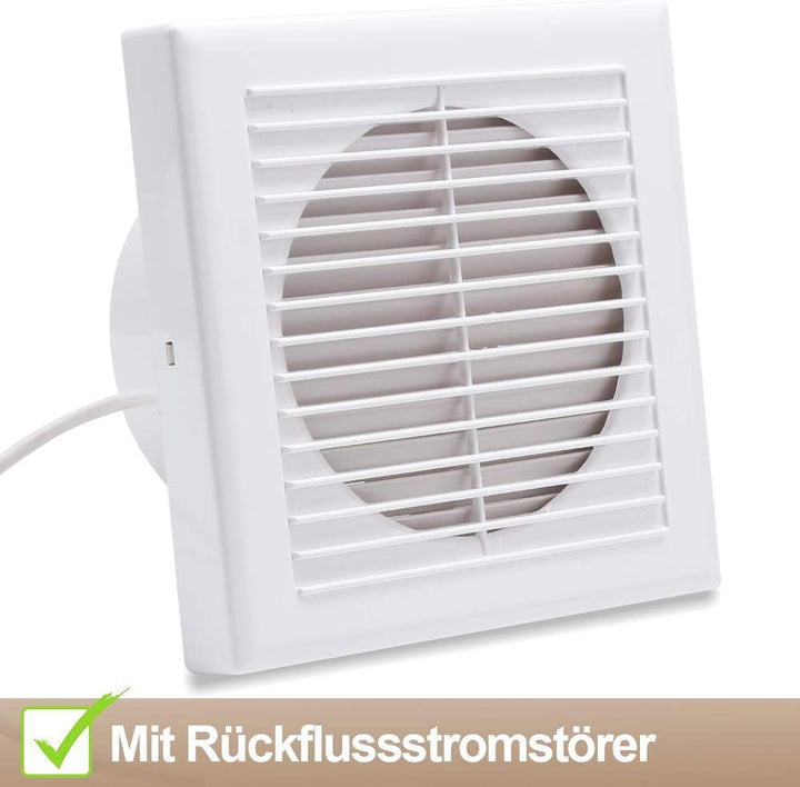 Jopassy Badlüfter 100 mm Abluftventilator, Wandventilator für Küche, Bad, Loftfenster und Keller, Ge