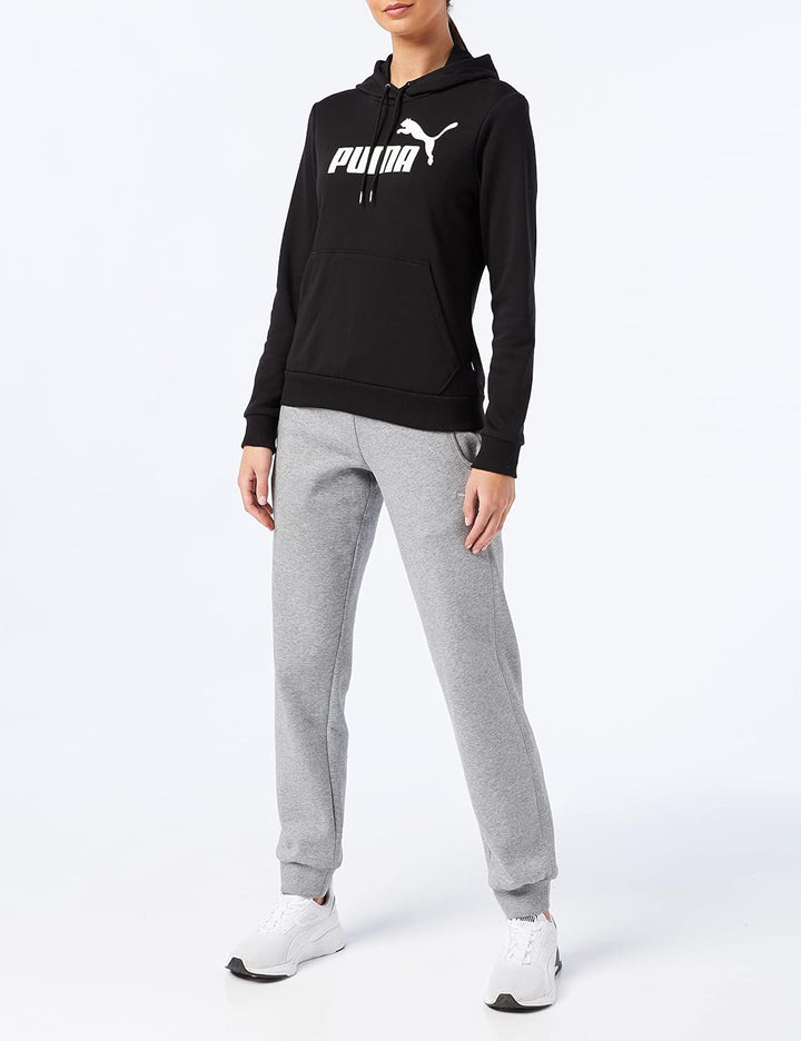 PUMA Damen Essentials Logo Fleece Hoodie M Cotton Black, M Cotton Black