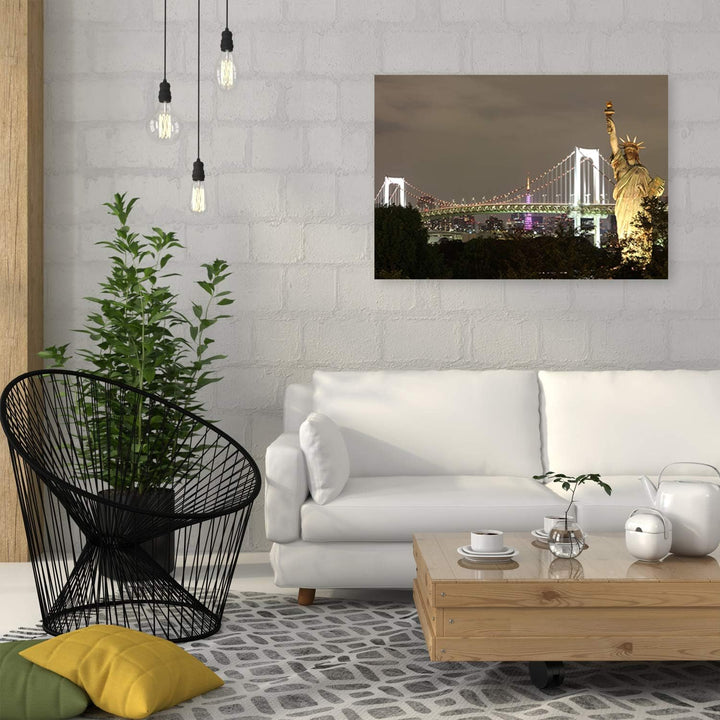 Leinwandbild XXL Freiheitsstatue Wandbild Kunst Architektur Grau 120x80 cm Leinwandbild 120x80 cm Gr