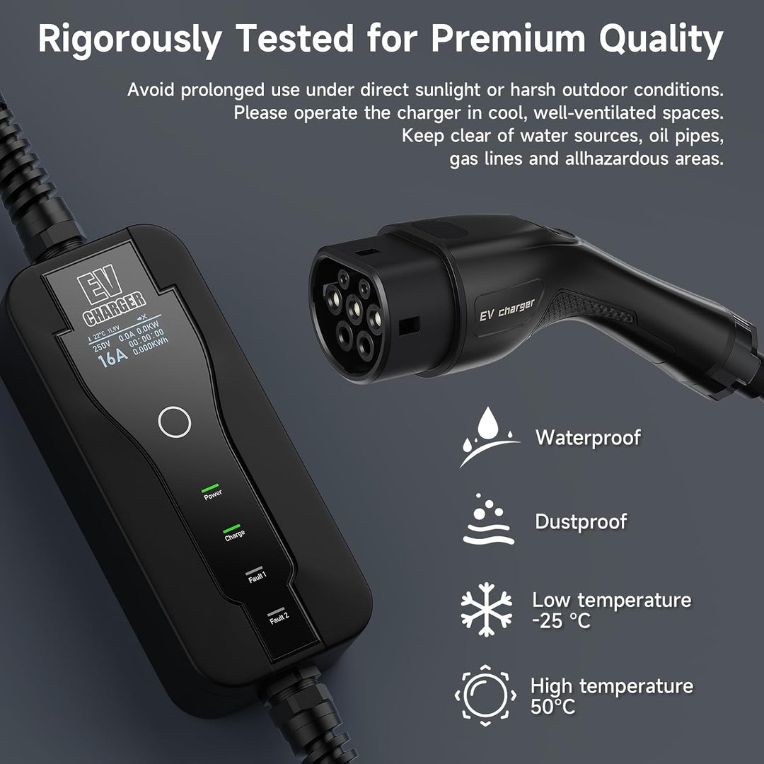 AFYEEV 3.6kw Ladekabel Typ 2, 6M Typ 2 Ladekabel, Ladekabel Elektroauto Typ 2 mit Schuko Stecker Ein