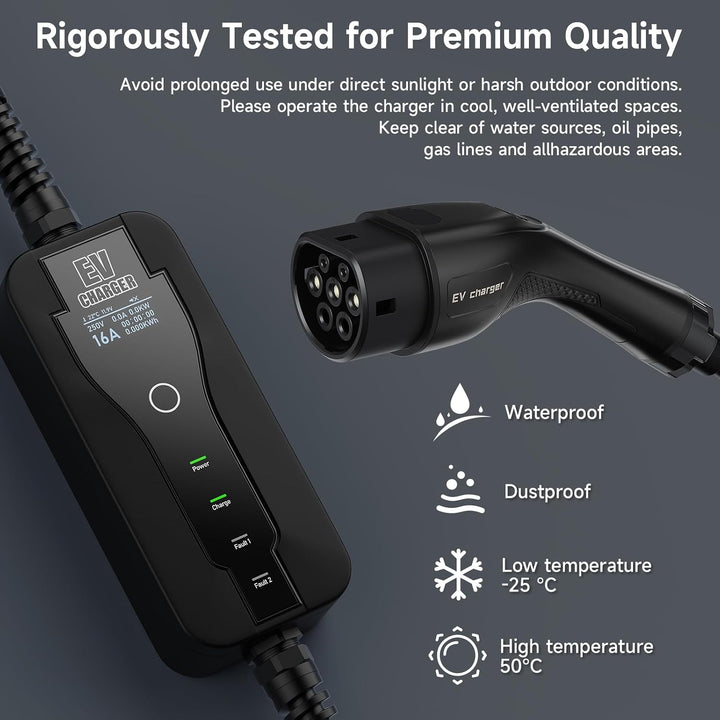 AFYEEV 3.6kw Ladekabel Typ 2, 6M Typ 2 Ladekabel, Ladekabel Elektroauto Typ 2 mit Schuko Stecker Ein