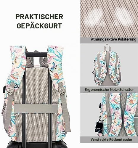 KEOFID Laptop Rucksack für Herren Damen, Grosser Schulrucksack für Jungen, Mädchen und Teenager, Ant