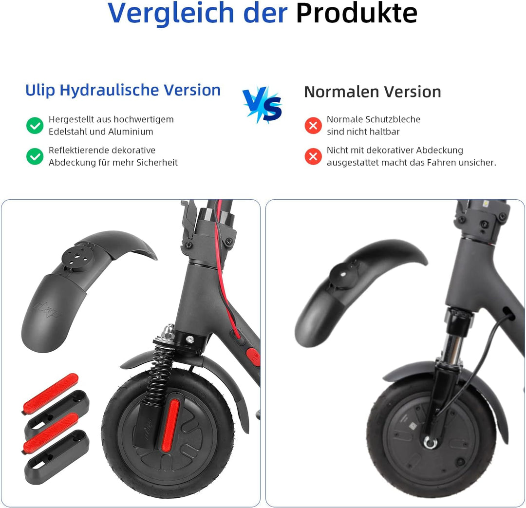 ulip Hydraulische Federung vorne Stossdämpfer mit Schutzblech vorne und Reflektor für Elektro-Scoote