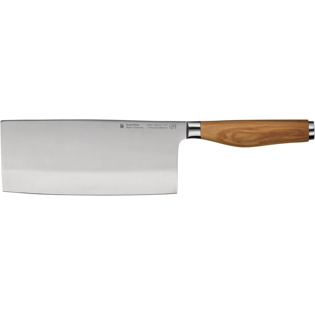 WMF Grand Wood Chinesisches Kochmesser 37 cm, Holzgriff, Made in Germany, Olivenholzgriff Messer ges
