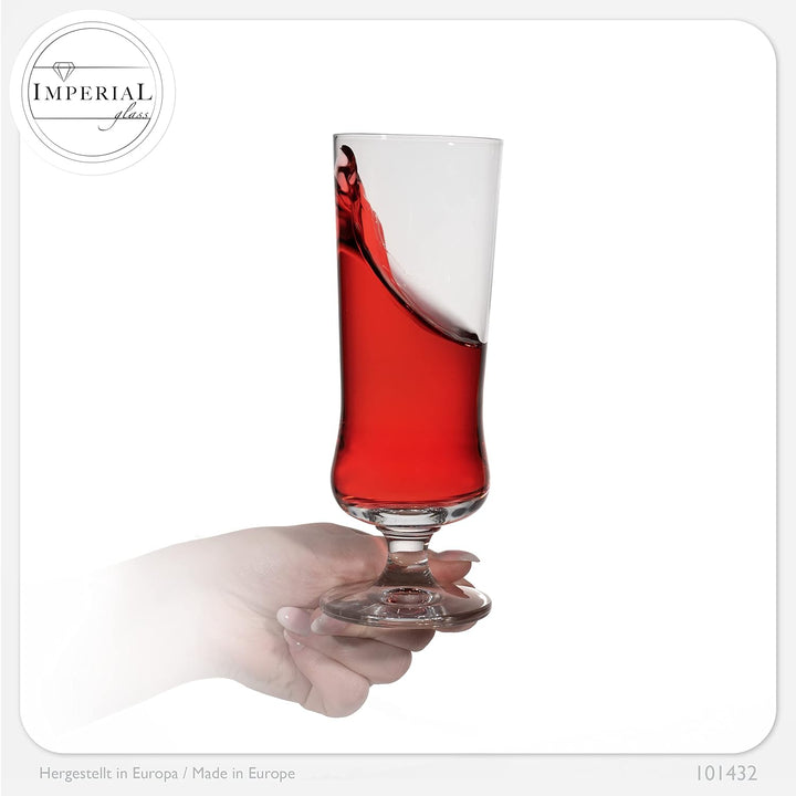 IMPERIAL glass Elegante Cocktailgläser aus Crystalline Glas 380ml Set 6-Teilig Longdrinkgläser Eiska