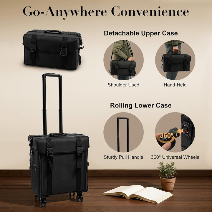 Kosmetikkoffer Trolley, 2 in 1 Gross Make Up Koffer Kosmetik Trolley Friseurkoffer Schminkkoffer mit