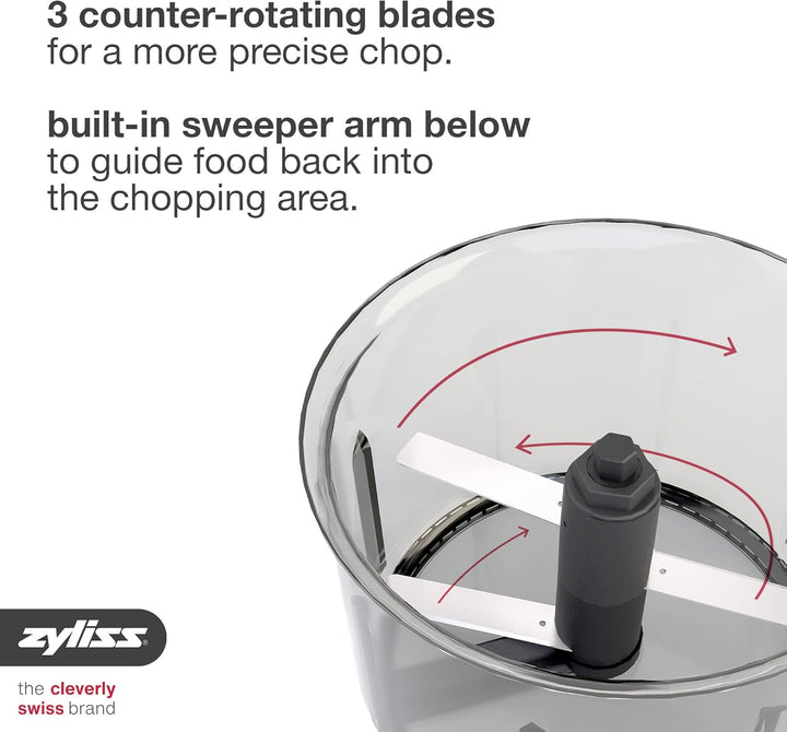 Zyliss Easy Pull Zwiebel­schneider Manuell, 800ml, Multizerkleinerer, Gemüse Zerkleinerer Manuell fü