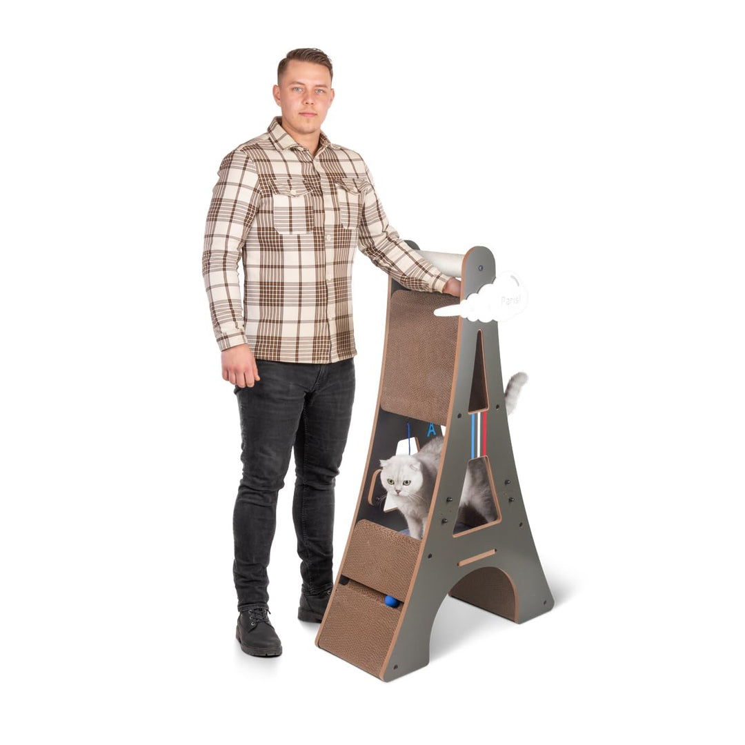 CanadianCat Company | Design-Kratzmöbel Eiffelturm | Kratzbaum, Kletterturm | 78 x 33 x 125 cm