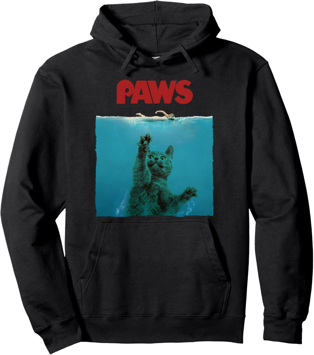 Funny & Awesome Paws Parody Cat Shark Pullover Hoodie