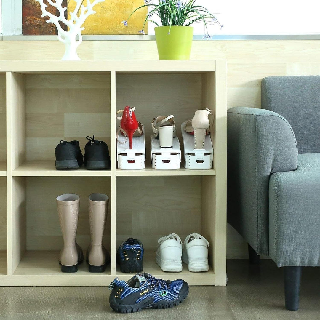 LILIIN 30 Stück Verstellbarer Schuhregale rutschfest Schuhstapler 3 Höhenverstellbar schuhaufbewahru