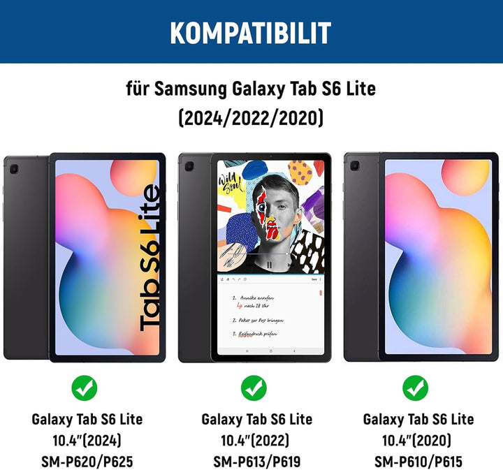Hülle mit Tastatur für Samsung Galaxy Tab S6 Lite(Deutsches QWERTZ), Tab S6 Lite Hülle mit Pencil Ha