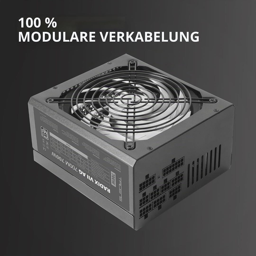 Tacens Radix VII AG 700, Vollmodulares 700W ATX-Netzteil, 10 Jahre Garantie, 80Plus Silver, 87% Wirk