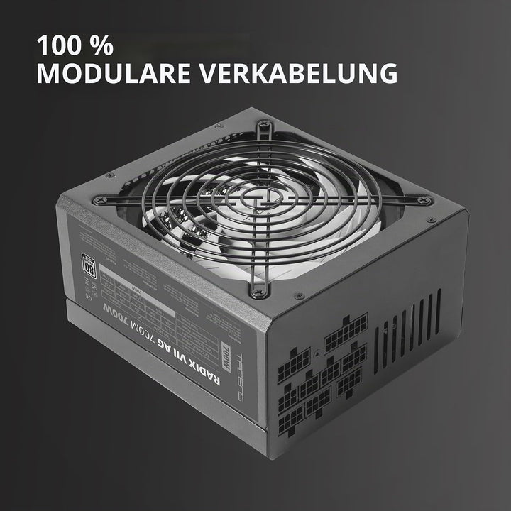 Tacens Radix VII AG 700, Vollmodulares 700W ATX-Netzteil, 10 Jahre Garantie, 80Plus Silver, 87% Wirk