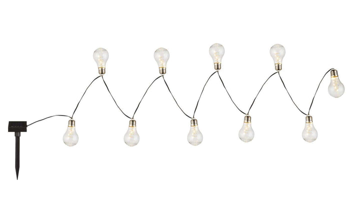 LED Solar Lichterkette Gartenparty Solarleuchte Solarlampe 10 Glübirnen Weihnachtsbeleuchtung Flash-