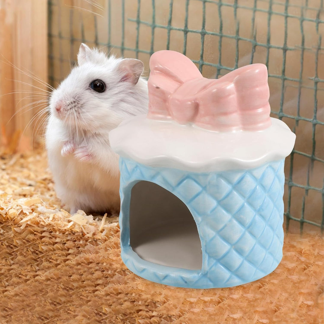 Homoyoyo Keramik Hamsternest Sommer Versteck mit Wärmeableitung und Einfache Reinigung Cartoon Kuche
