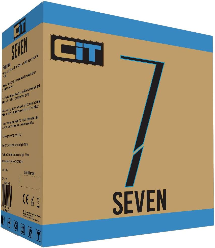 CiT Seven MATX RGB PC Gaming-Gehäuse, Micro-ATX und Mini-ITX-Unterstützung | Schwarz