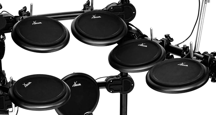 XDrum DD-520 PLUS E-Drum Set (elektronisches Schlagzeug, mit Sticks & Fussmaschine, Kopfhörer-Anschl