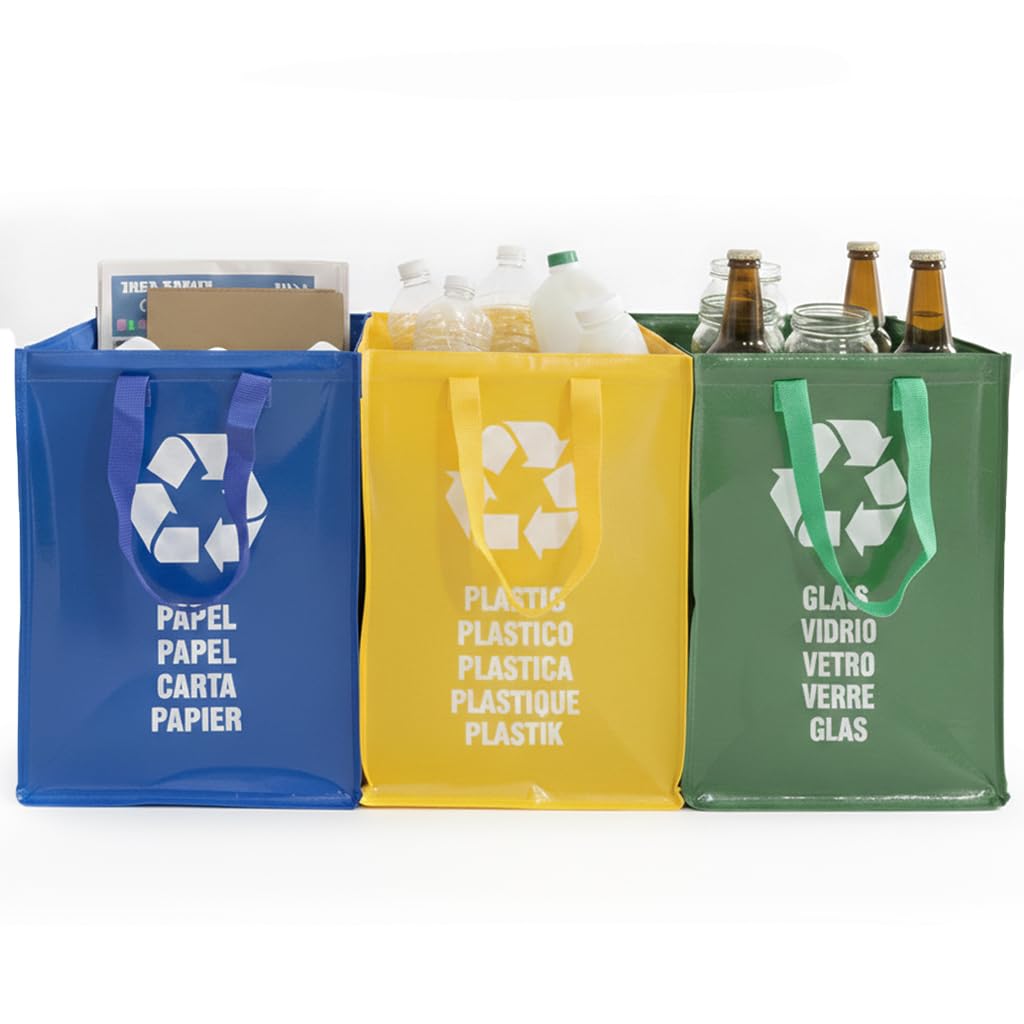 3 Pack Recyclingbeutel - Mülltrennsystem 3fach - Mülltrennsysteme - Recycling Behälter - Altglas, Al