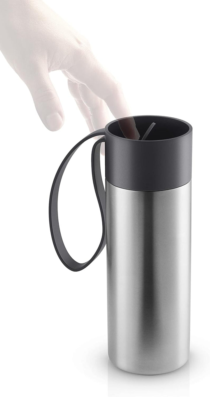 EVA SOLO | To Go Cup 0,35l black | Doppelwandige Vakuum Thermoflasche | Schwarz 20,7 x 7,8 x 7,8 cm