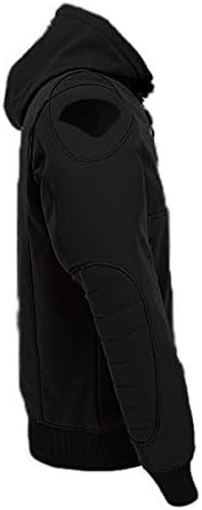 Jet Motorradjacke Sommer Hoodie Kapuzenpullover Mit Protektoren Soft Shell (6XL (EU 62-64), Schwarz)