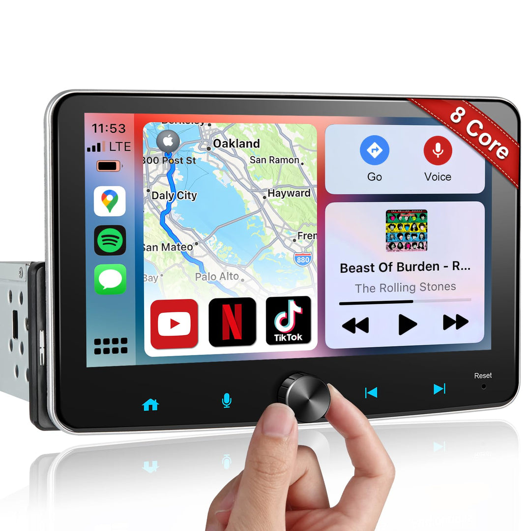 Android Autoradio 1Din Wireless CarPlay Wireless Android Auto Radio mit Bildschirm 7 Zoll 4G+64G Car