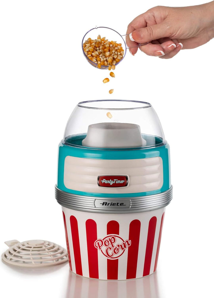 Ariete 2956 Popcornmaschine, 1100 W, für 60 g Mais, Popcorn fertig in 2 Minuten, Rot