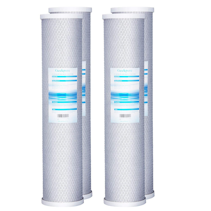 Geekpure 4,5" x 20" Carbon Block Ersatzfilter für ganzes Haus Wasserfiltrationssystem 5 Mikron -Pack