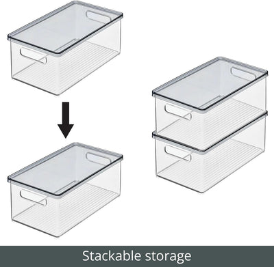 mDesign 4er-Set Kosmetik Organizer – praktische Kosmetikaufbewahrung aus Kunststoff mit abnehmbarem