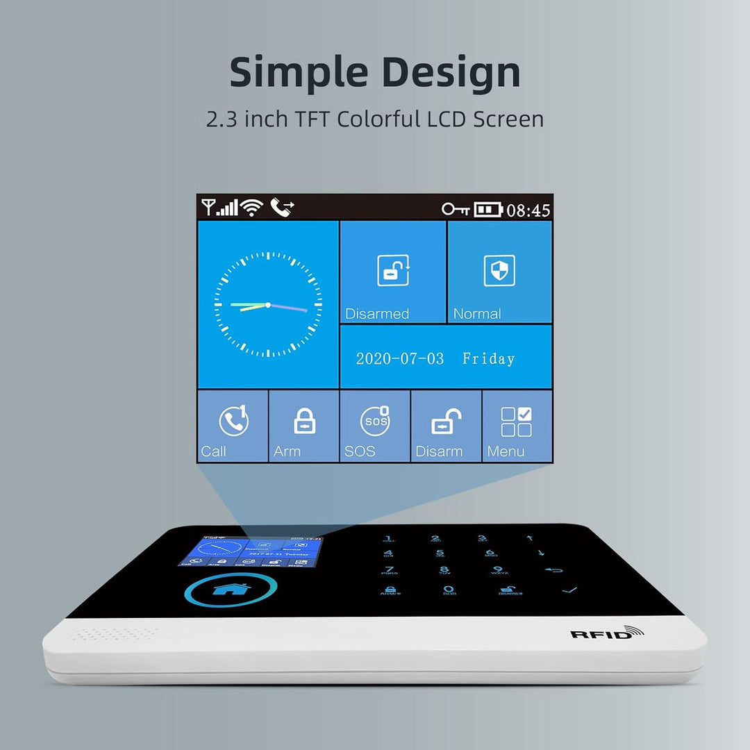 PGST GSM/WiFi Alarmanlagen Komplettsystem, Alarmanlage Haus mit Alarmsirene, Fensteralarm/Türalarm,