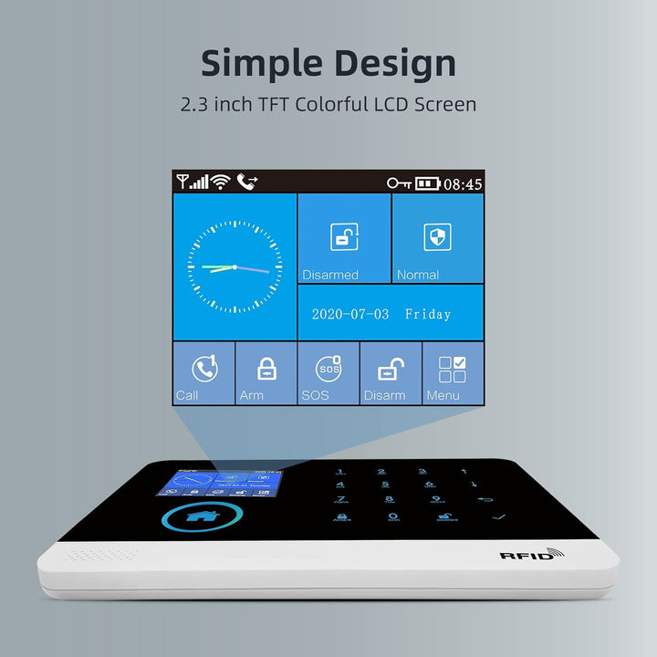 PGST GSM/WiFi Alarmanlagen Komplettsystem, Alarmanlage Haus mit Alarmsirene, Fensteralarm/Türalarm,