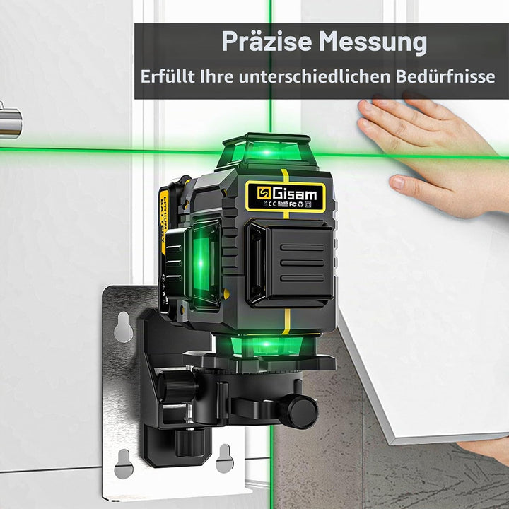 Kreuzlinienlaser mit Impuls-Modus,Multifunktionaler 4D-Laser mit 16 Linien, Fadenkreuz-Laser Wasserw