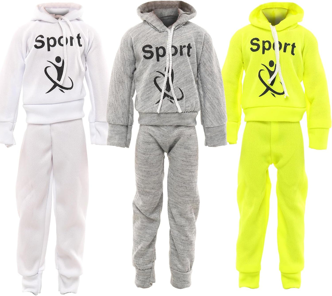 Miunana 12 Kleidung für 12 Zoll Jungen Puppen = 1 Anzug 1 Sportbekleidung 2 Kleidung Oberteile 2 Hos